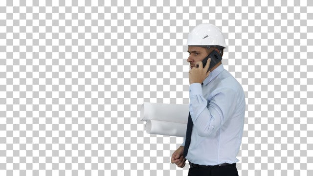 Engineer Talking On Phone: Stock Video
