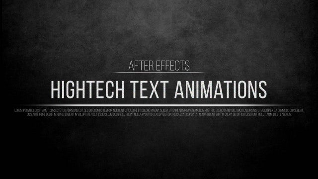 Hightech Text Animations: After Effects Presets