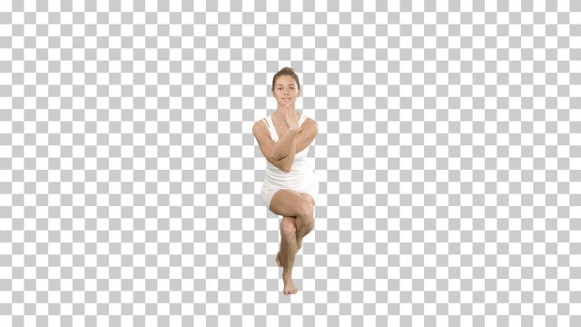 The Eagle Yoga Pose: Stock Video