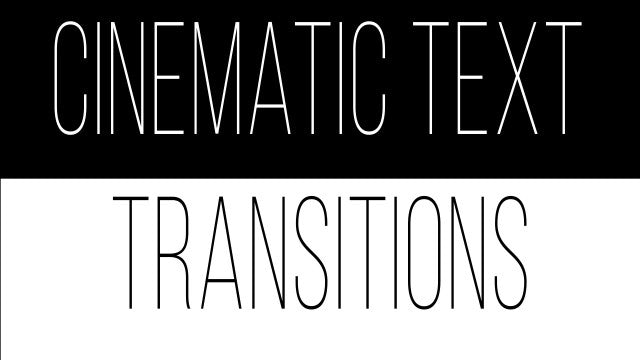 Cinematic Text Transitions: After Effects Presets