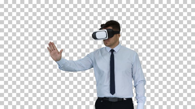 Businessman In VR Glasses: Stock Video