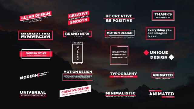 20 Animated Titles VI: Motion Graphics Templates