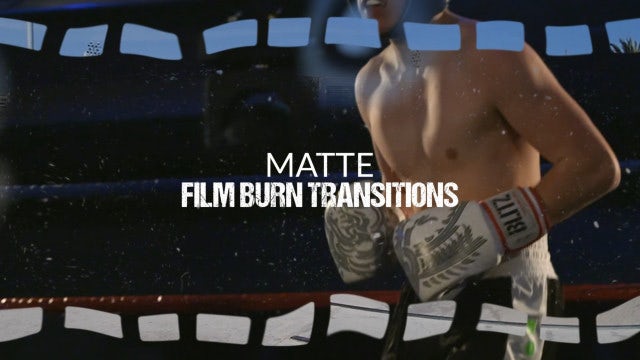 Matte Film Burn Transitions: Stock Motion Graphics
