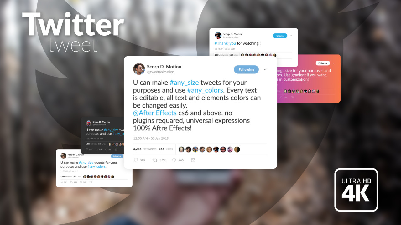 Twitter Tweet After Effects Templates Motion Array