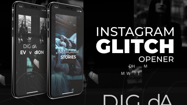Instagram Stories Glitch Intro: After Effects Templates