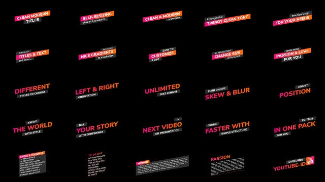 Clean Modern Titles: After Effects Templates