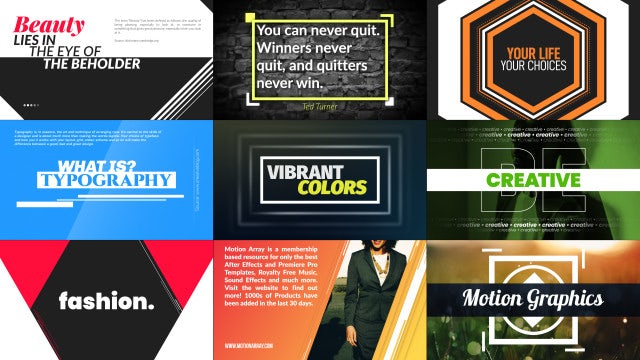 Typography Scenes Package: After Effects Templates