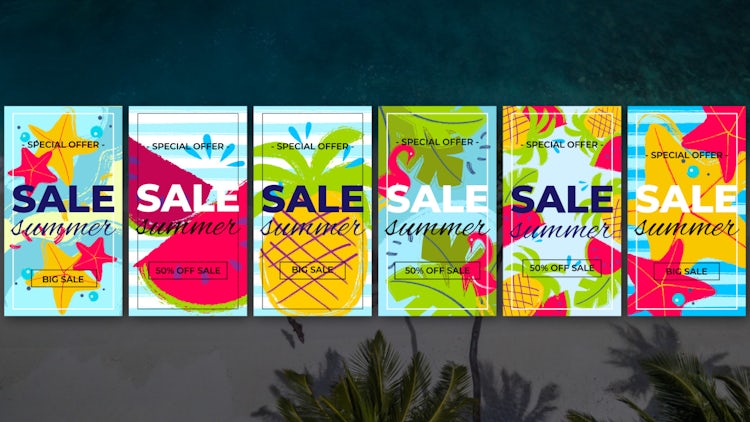 6 Summer Instagram Stories: Motion Graphics Templates