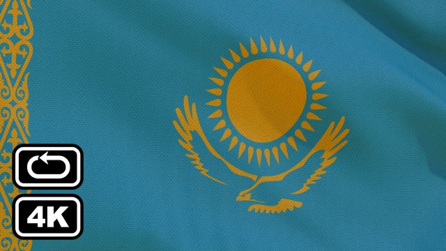 Kazakhstan Flag: Stock Motion Graphics