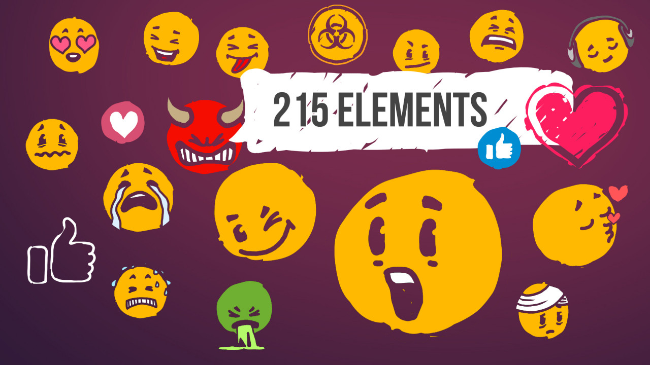 Social Media Reactions Hand Drawn Kit After Effects Templates