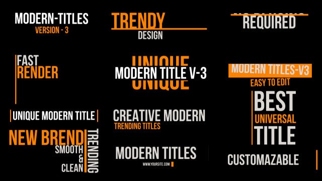 Modern Titles V3: Premiere Pro Templates