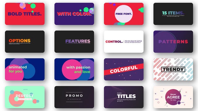 Bold Colorful Titles: Motion Graphics Templates