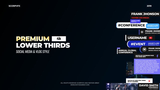 Lower Thirds - Social Media And Vlog Style: After Effects Templates