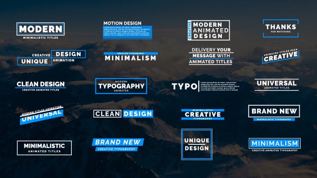 20 Animated Titles VII: Motion Graphics Templates