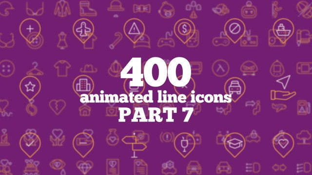 400 Animated Line Icons (Part 7): After Effects Templates