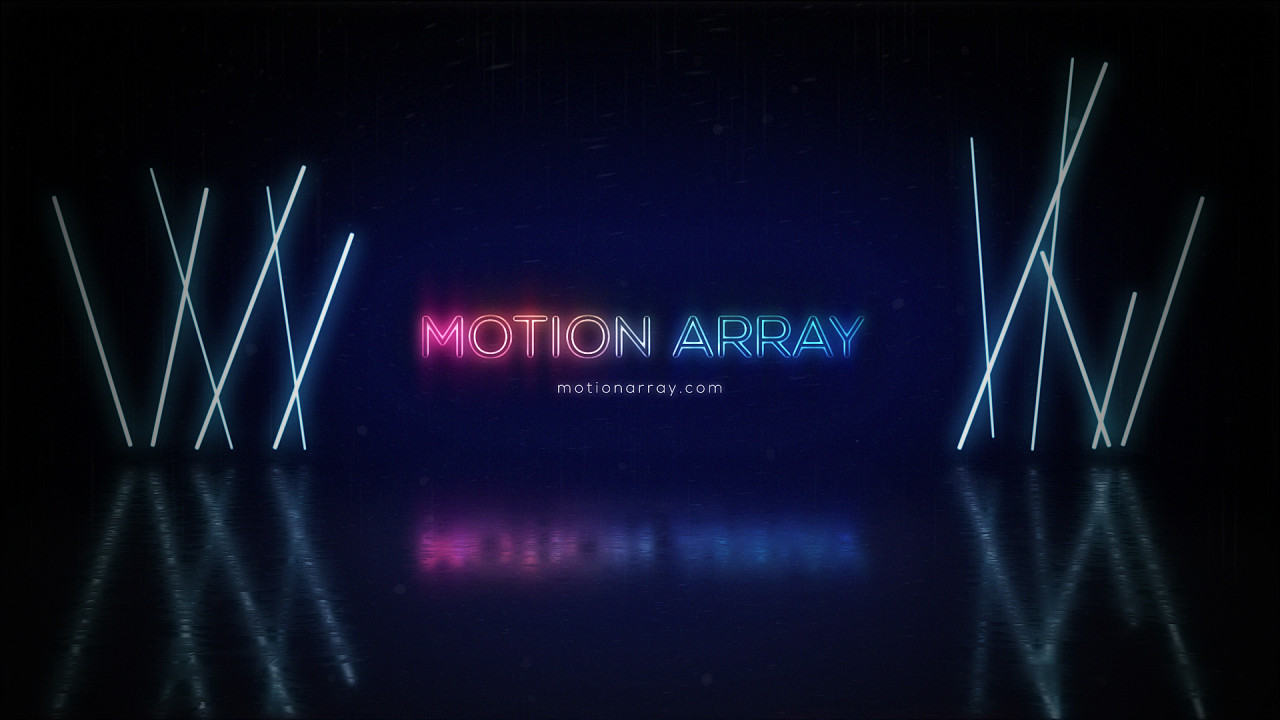 Motionarray. Motion array. Motion array logo. Neon logo after Effects.