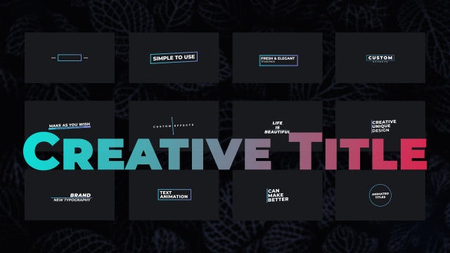Creative Title V2: Motion Graphics Templates