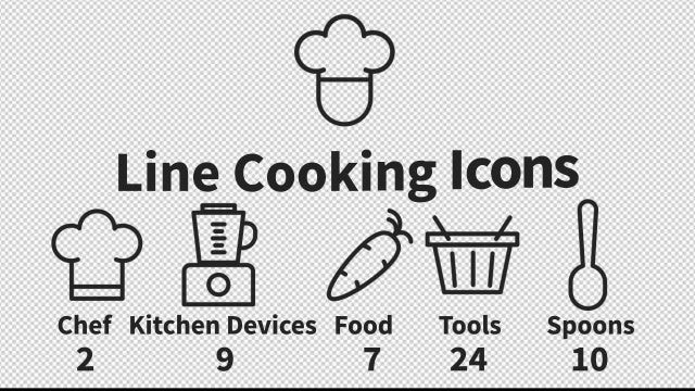 Cooking Icons: Stock Motion Graphics