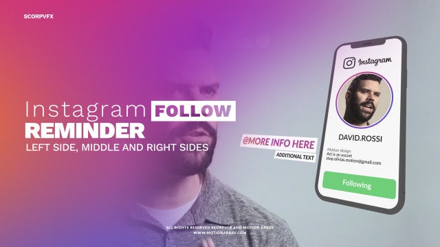 Instagram Follow Reminder: After Effects Templates