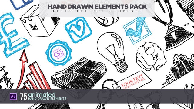 Hand Drawn Elements Pack: After Effects Templates