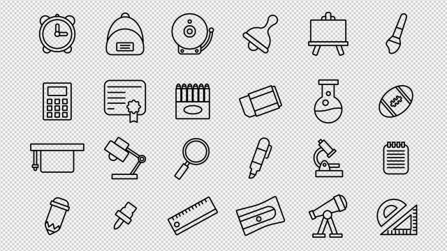 Back To School Icons: Stock Motion Graphics
