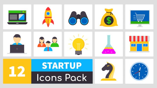Animated Startup Icons Pack: Stock Motion Graphics