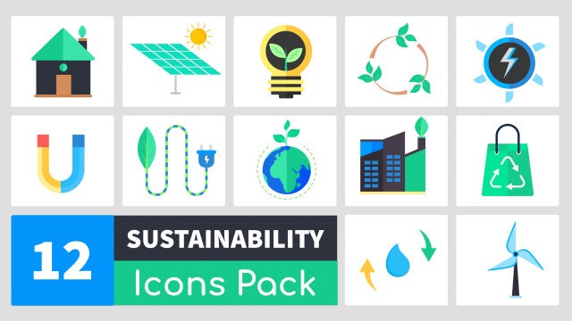 Animated Sustainability Icons Pack: After Effects Templates