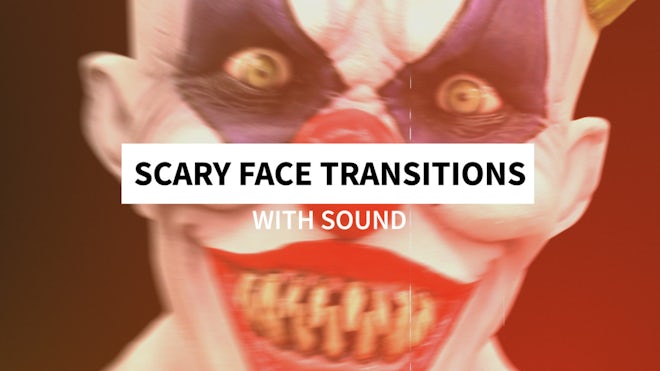 Scary Face Transitions - Stock Motion Graphics