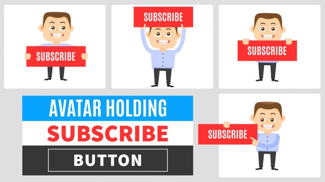 Avatar Holding Subscribe Button: After Effects Templates