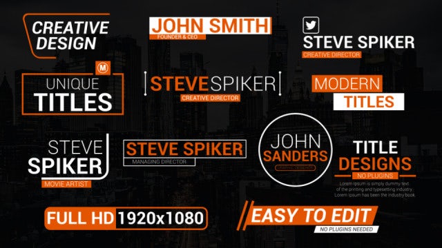 Creative Lower Thirds: After Effects Templates