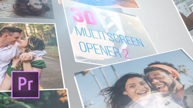 3D Multi Screen Opener 2: Premiere Pro Templates