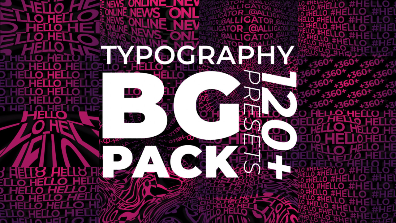 Typography Bg Presets Pack After Effects Presets Motion Array