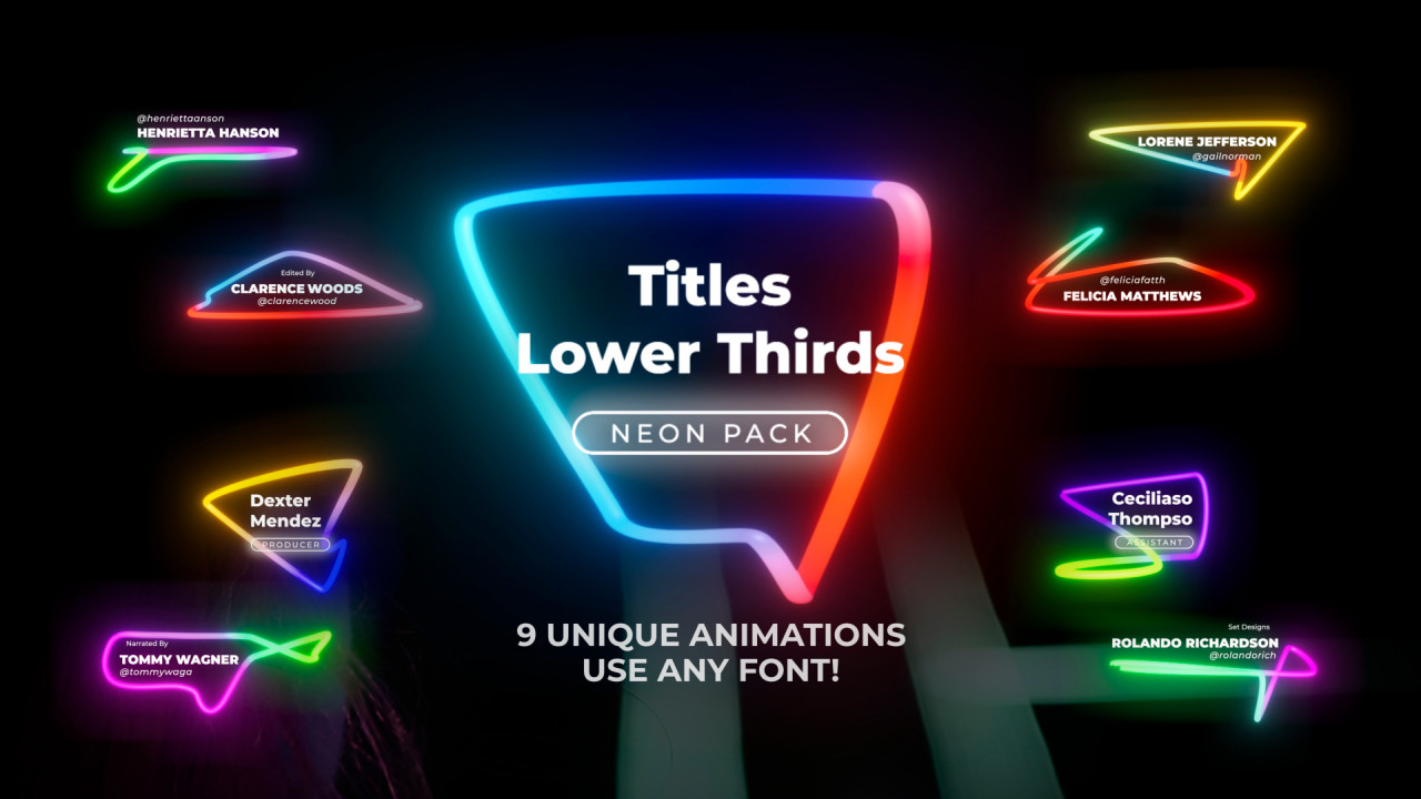 Lower Thirds Titles Neon 6 Motion Graphics Templates Motion Array