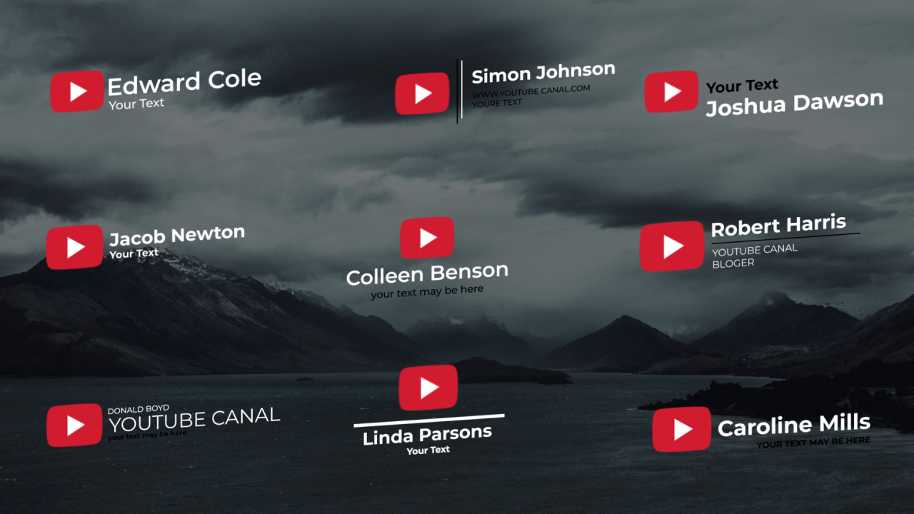 Youtube Lower Thirds Titles After Effects Templates Motion Array