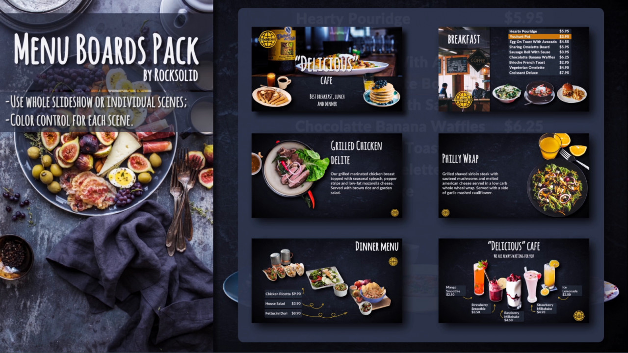 restaurant dishes after effects template free download