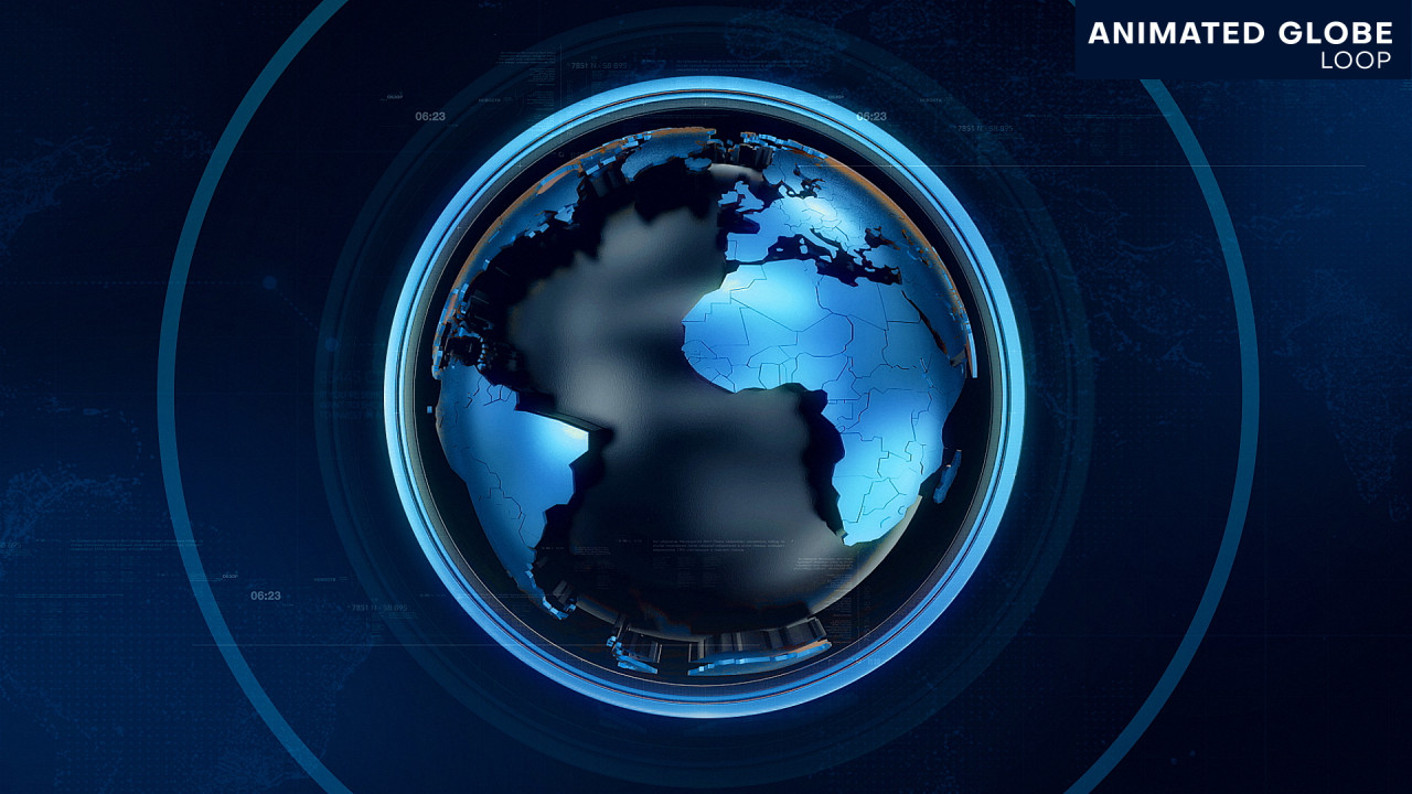 Blue Globe Animation Stock Motion Graphics Motion Array