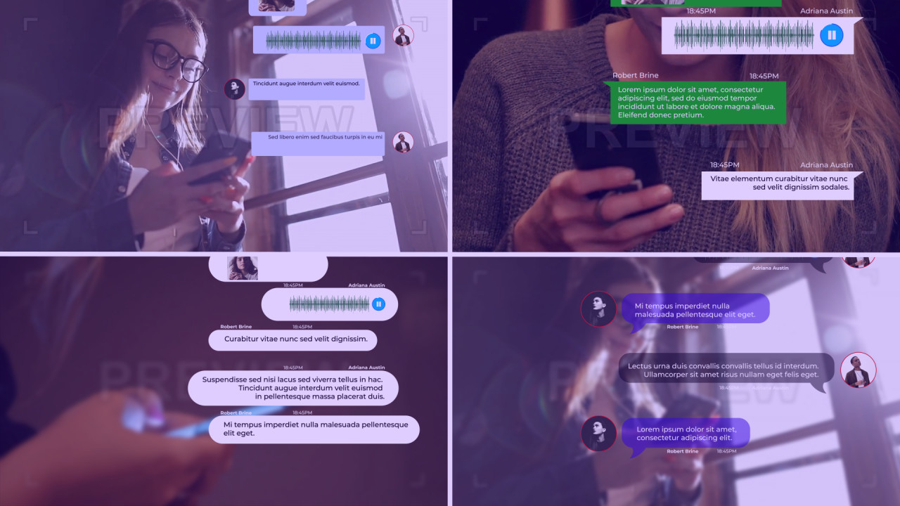 Text Message Kit After Effects Templates Motion Array
