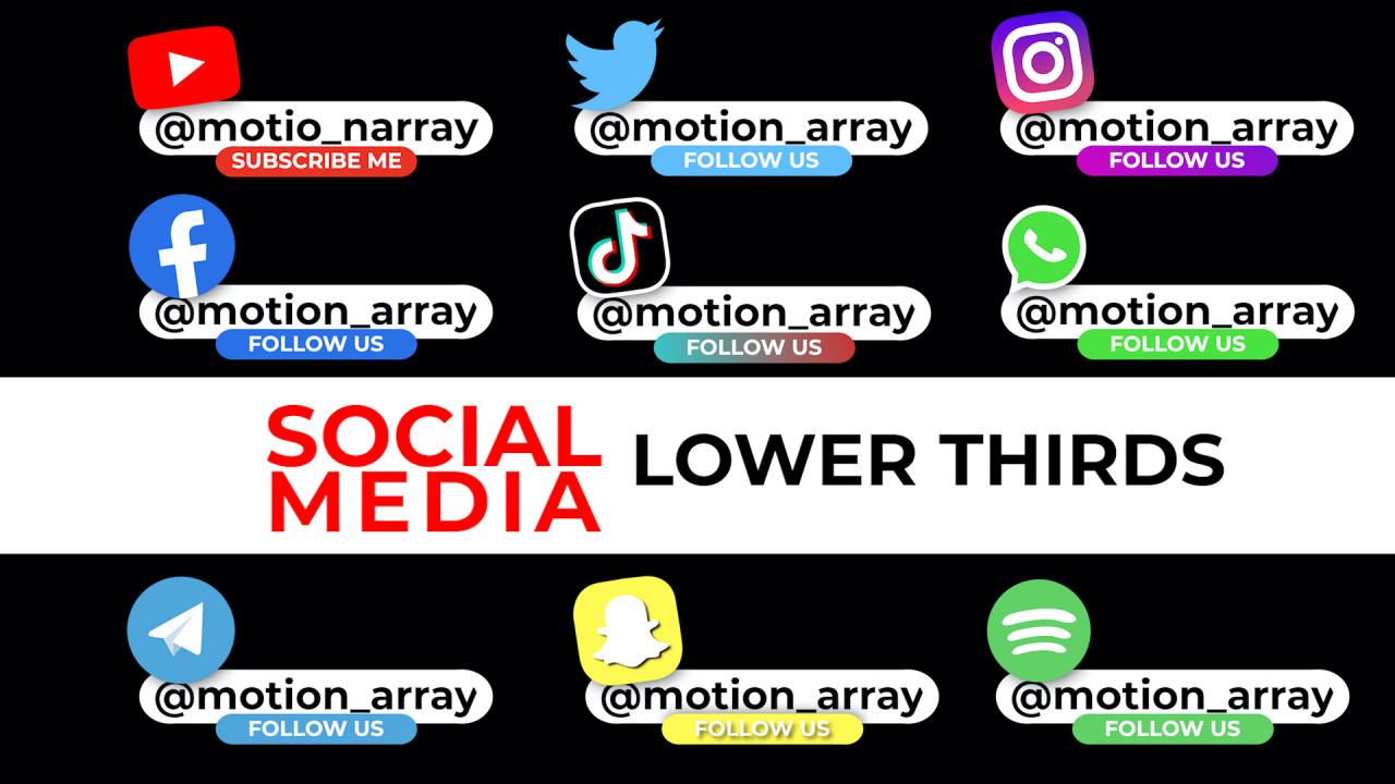 Social Media Lower Thirds Premiere Pro Templates Motion Array