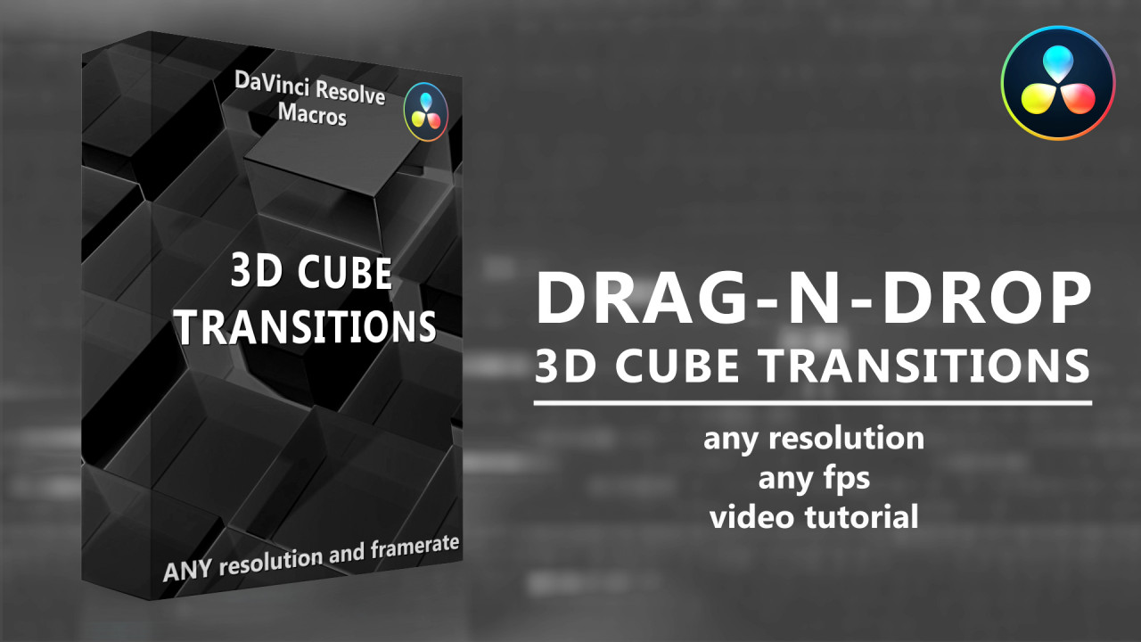 Drag N Drop 3d Cube Transitions Davinci Resolve Macros Motion Array