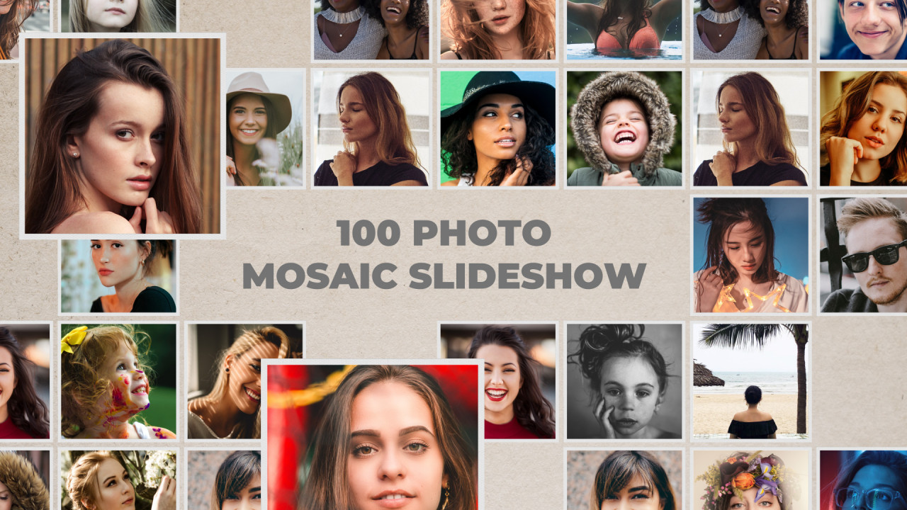 100 Photo Mosaic Slideshow Premiere Pro Templates Motion Array