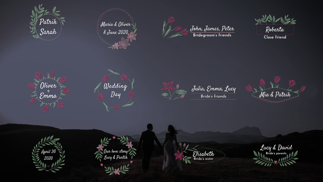 Wedding Titles And Lower Thirds Premiere Pro Templates Motion Array