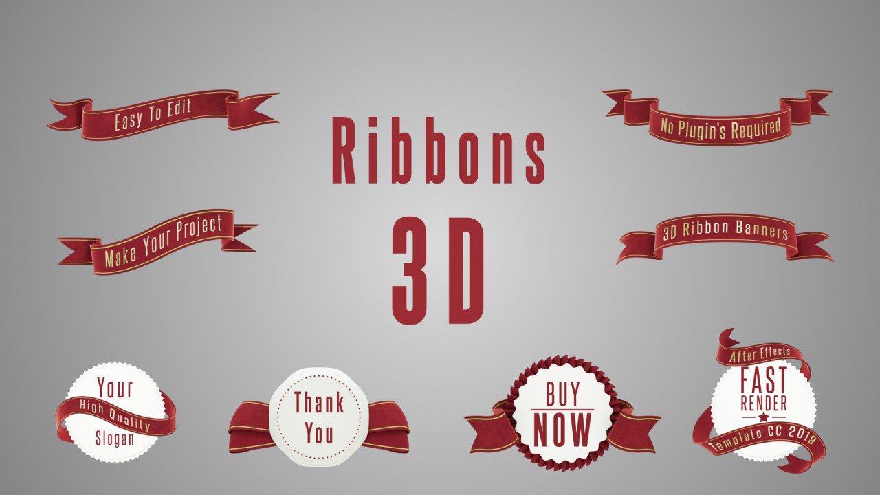 3D Ribbon After Effects Templates Motion Array