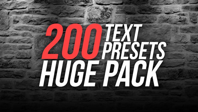 Big Text Presets Pack: After Effects Presets