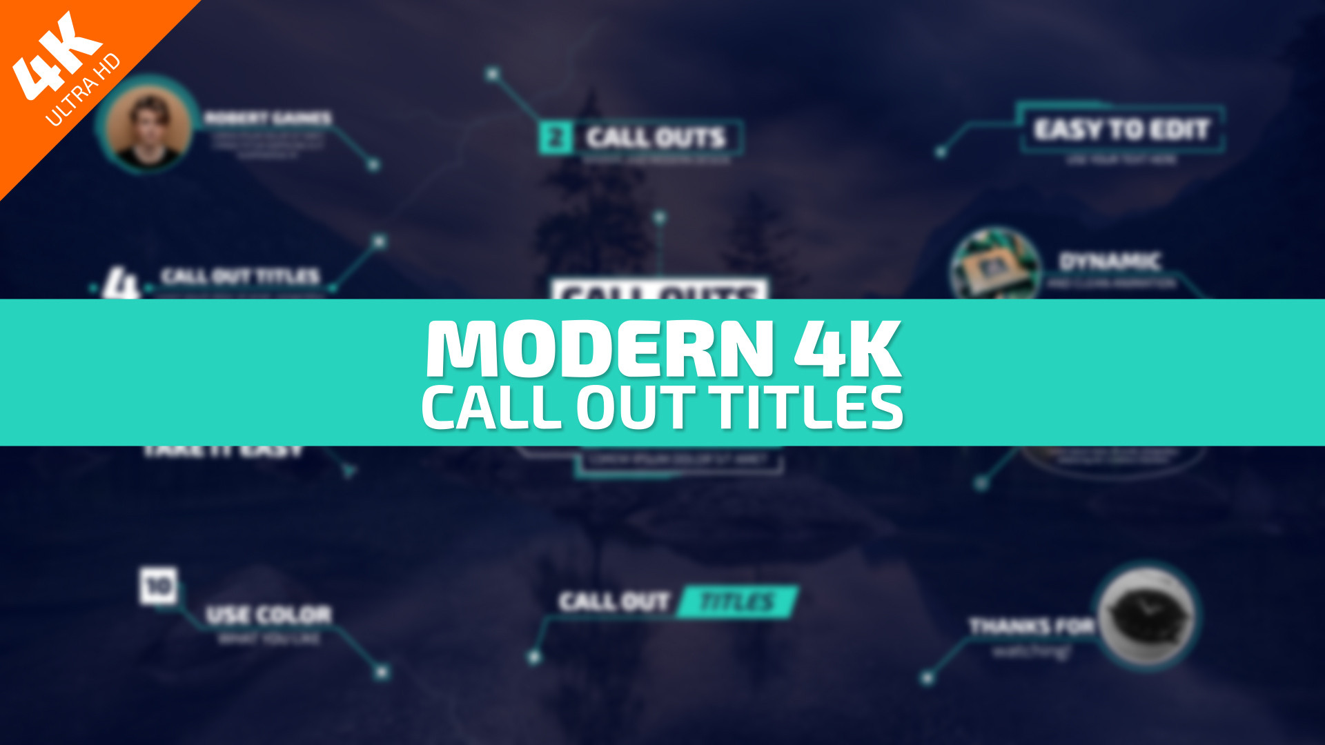 Out titles. HUD Call out titles after Effects Template titles.