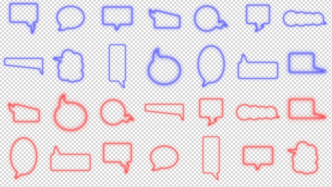 Neon Lights Dialogue Bubbles Pack: Stock Motion Graphics
