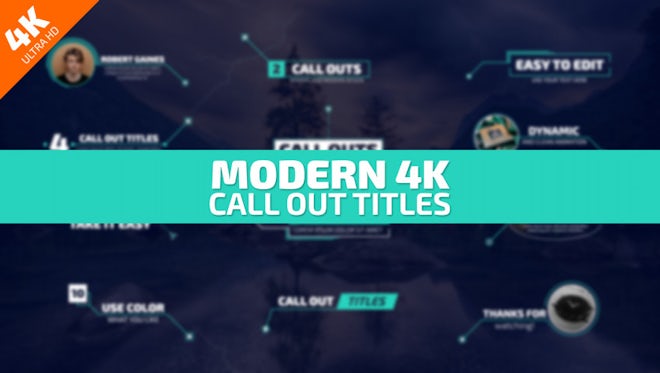 Modern 4K Call Out Titles: Premiere Pro Templates