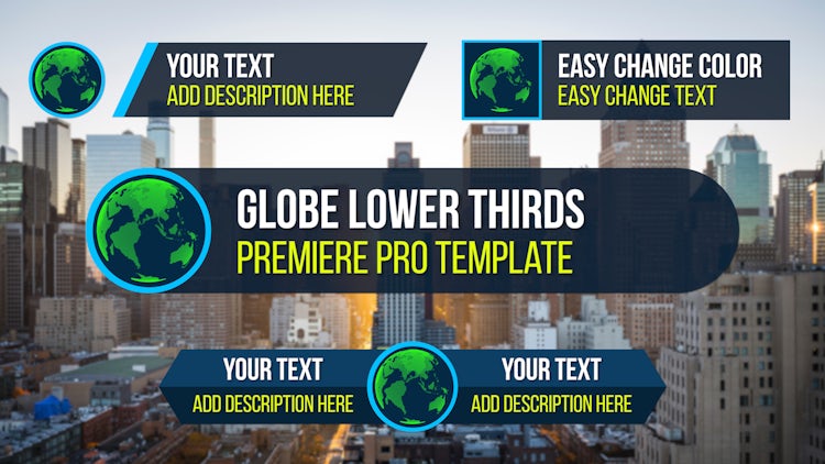 Globe Lower Thirds: Premiere Pro Templates