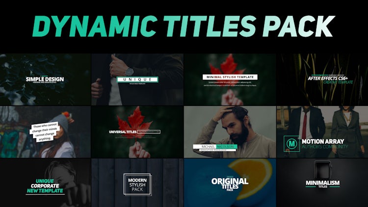 Dynamic Titles Pack: After Effects Templates