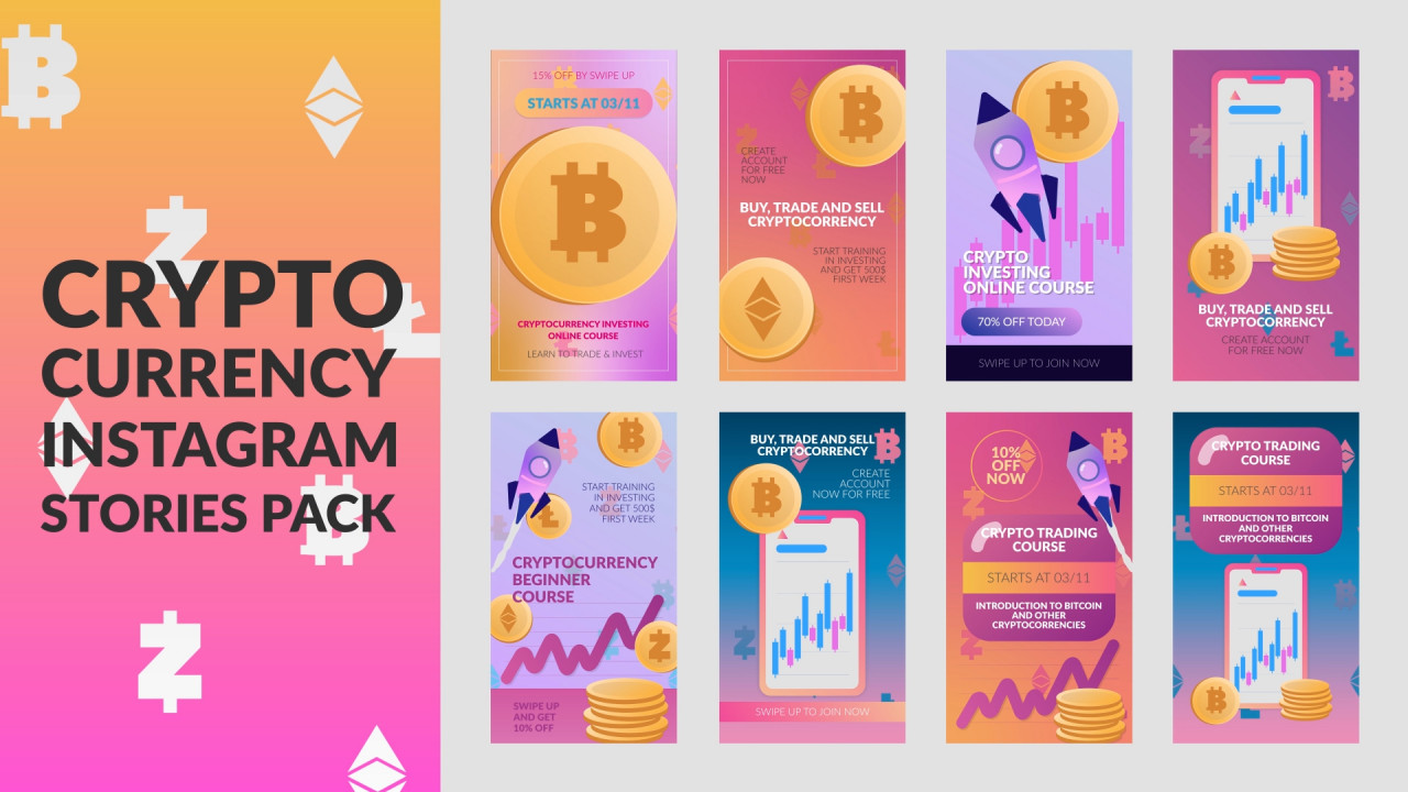 Cryptocurrency Stories Pack Premiere Pro Templates Motion Array