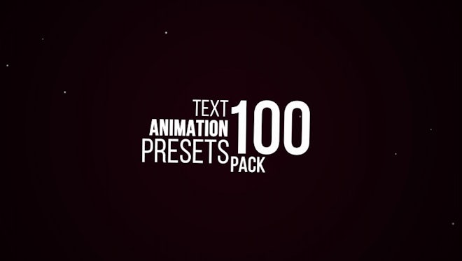 100 Text Animation Pack: After Effects Presets